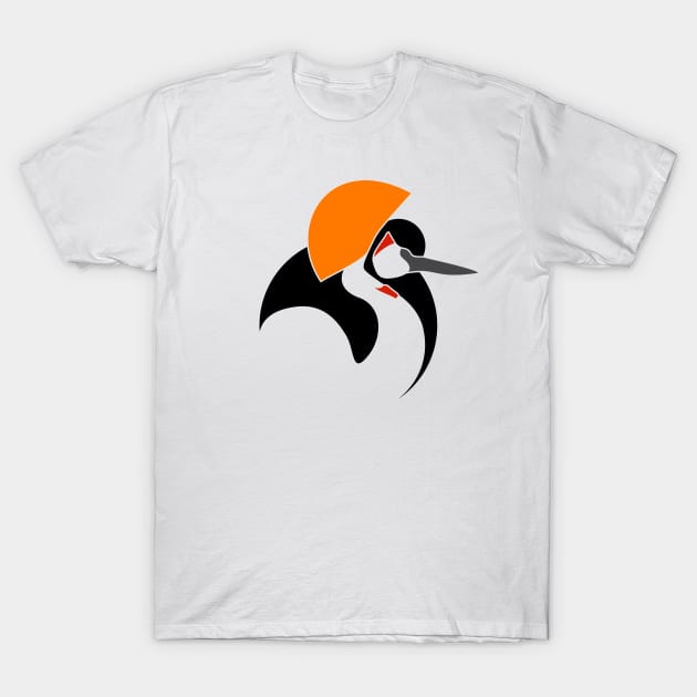 Grey Crowned Crane T-Shirt by DanaMartin